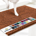 Muddy Mat® AS-SEEN-ON-TV Highly Absorbent Microfiber Dog Door Mat and Pet Rug, Non Slip Thick Washable Area and Bath Mat Soft Chenille for Kitchen Bathroom Bedroom and Indoor - Orange XXXL 72"X48"