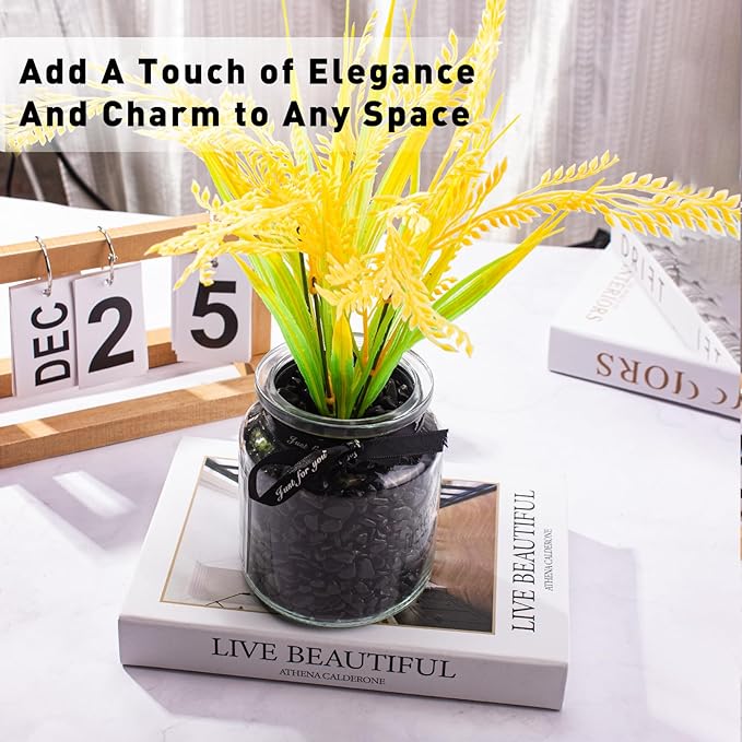 0.5 Lb/230g Black Aquarium Gravel Rocks Fish Tank Marbles Pebbles Small, Polished Natural Tumbled Healing Crystal Chips Bulk Crushed Stones for Crafts|Fish Turtle Tank|Home Decoration - 7-9m