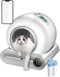 (2025) Self Cleaning Litter Box, Upgraded Robot Automatic Litter Box for Multiple Cats, 65L+9L Extra Large, Features Negative ion Sterilization and Deodorization, APP Control, 3 Rolls Litter Liners