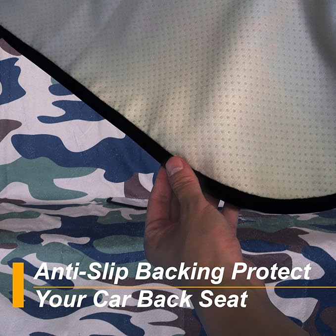 Back Seat Cover for Car Trucks Van SUV,Waterproof Rear Bench Towel Seat Covers for Dogs and Kids,Automotive Backseat Protector (Camouflage)
