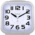5.5" Large Analog Alarm Clock Silent Non Ticking, Gentle Wake, Beep Sounds, Increasing Volume, Battery Operated Snooze and Manual Light, Easy Set, Silver