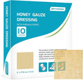 Manuka Honey Gauze Dressing 2"x2" Pack of 10, Manuka Honey Wound Care Bandage for Cuts, Scalds and Burns, Wound Dressing Products