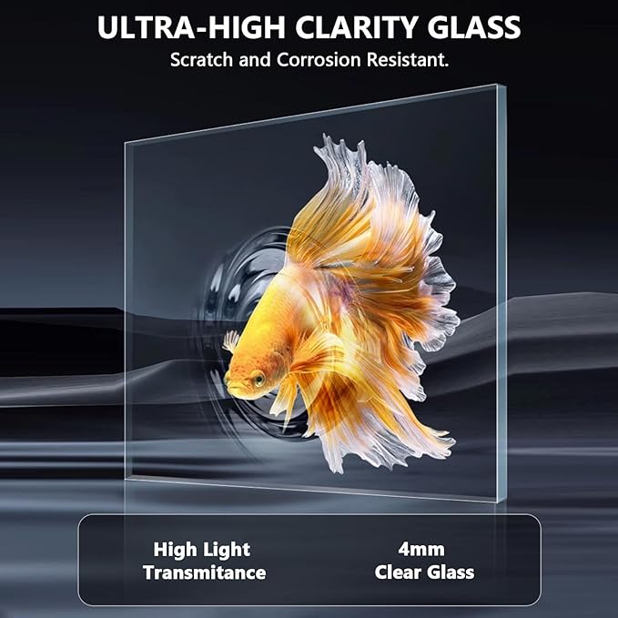 fishkeeper 4 Gallon Fish Tank Starter Kit, Small Aquarium with Filter and Adjustable 3 Color Lighting Self Cleaning Fish Bowl Rimless Aquarium for Beginners (Freshwater Fish Tank)