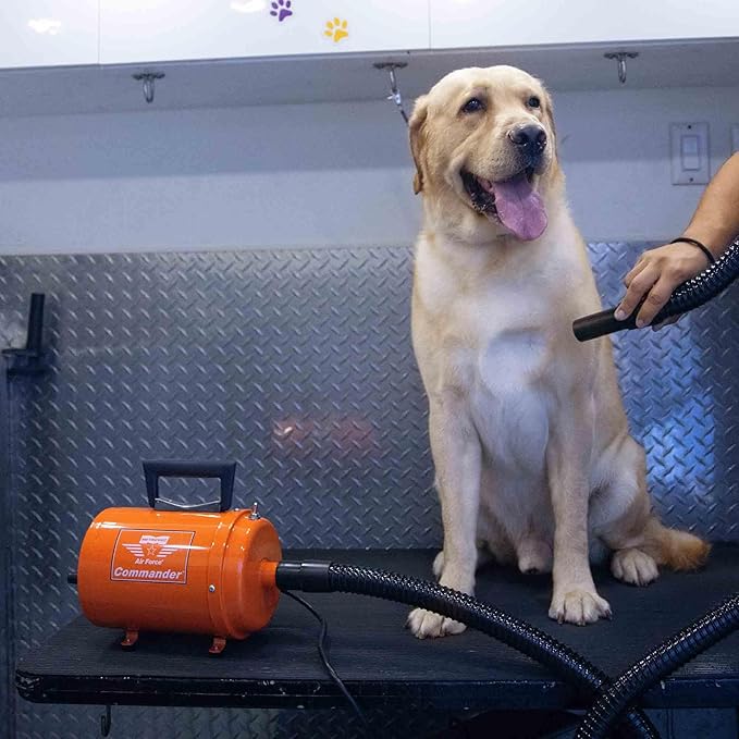 METROVAC AFTD-3: Air Force Commander 2-Speed Dryer - Orange | 4.0 HP | Professional Pet Grooming Blower | Made in USA