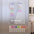 Acrylic Grocery List Magnet Pad for Fridge, Reusable to Do List for Refrigerator, Clear Notepad Note Planning Board, Shopping List, Reminders, w/ 8 Colors Markers, 15"x11"