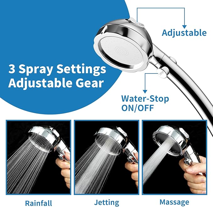 Hibbent Dog Sprayer Attachment Set for Pet Bathing and Dog Washing with 119 Inch Hose, Brass Shower Arm Diverter Valve, Handheld Shower Head, Bathroom Hose Sprayer Head Kit