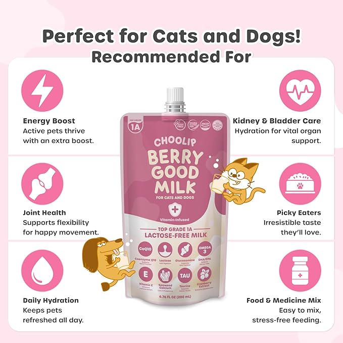 Bundle | Berry Good Milk 10pk Vitamin-Infused + 49 Variety Squeeze Vita Sticks with Essential multivitamins [Both Products are for Cats & Dogs of All Life Stages]