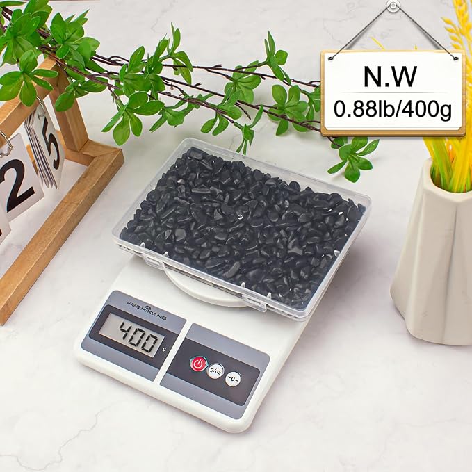 0.88 Lb Black Obsidian Natural Tumbled Healing Crystal Chips Bulk, Aquarium Gravel Rocks Stones Pebbles Fish Tank Marbles for Aquarium, Vase Fillers, Succulent Plants Decor
