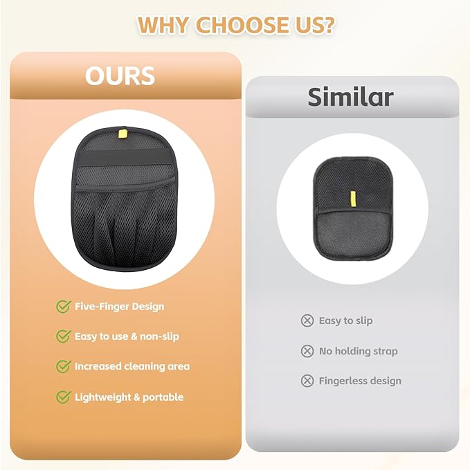 Electrostatic Pet Hair Remover Glove-Furniture/Couch/Carpet/Car Seat Hair Removal, Efficient Pet Grooming Glove for Dogs & Cats, Washable Reusable Static Removal Gloves for Pet Hair