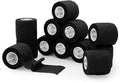 OK TAPE Self Adherent Cohesive Bandages Wrap 12Packs, 2 Inches X 5 Yards, Non-Woven Self Adhesive Athletic Sports wrap Tape, Vet Wrap Bandages Tape, for Thumb Finger Wrist Ankle (Black)
