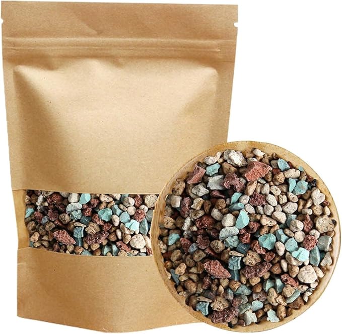 Mix Horticultural Lava Pebbles Pumice Potting Soil Amendment Succulent Cactus Bonsai Gritty Rock Decorative Gravel Plant Drainage Volcanic Rock for Terrarium Fairy Gardening Top Dressing 2.2lb