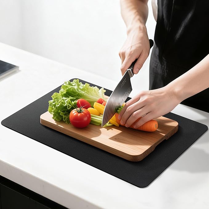 Upgraded 10” x 15” Grips Non-Adhesive Anti-Slip Mat, Black Multi-Purpose Dual-Sided Non-Slip Pad for Desks & Surfaces, Desk Mat, Drawer Liner, Laptop Pad