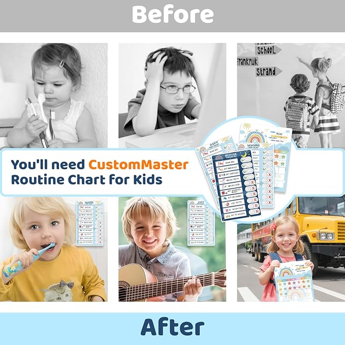 Upgraded Slider 4 in 1 Reward Chart for Kids, Reusable Bedtime/Morning/Daily Routine Chart for Kids, Magnetic Chore Chart for Kids Toddlers, Sticker Chart for Kids Behavior Chart for Kids at Home