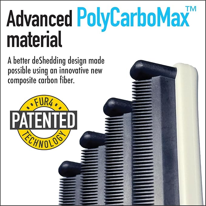 FUR4 deShedding Tool for Short Hair Cats - Innovative Cat Grooming Brush with 4 Composite Carbon Fiber Edges for Effective Fur Removal - Cat Hair Deshedder Brush for a Comfortable Grooming Experience