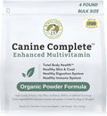 Wholistic Pet Organics Canine Complete - Dog Multivitamin Powder - 4 Lb - Daily Dog Vitamins and Supplements for Homemade Food - Immune System, Skin, Coat & Overall Health - Small and Large Breed