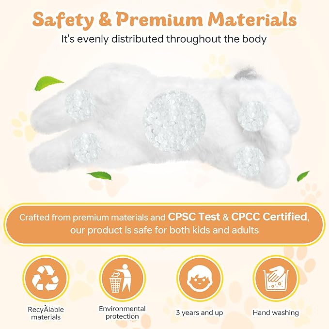 19 inch 3 lbs Cat Weighted Stuffed Animals, Realistic Weighted Cat Stuffed Animal, Sensory Comfort Plush Throw Pillow, Soft Kawaii Kitty Plush Toy Gift for Adults Kids Youth