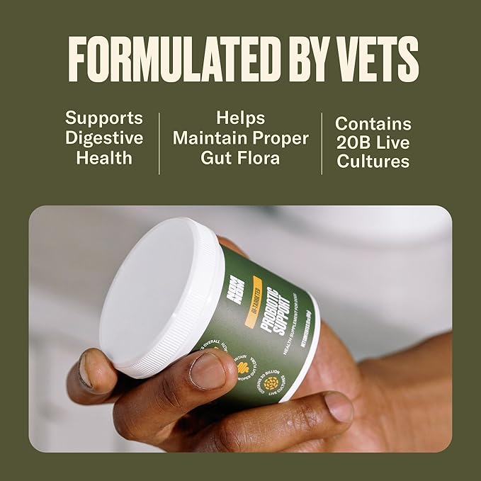 Nom Nom Dog GI-Targeted Probiotic Support - with Prebiotic Fiber, Inulin, and Saccharomyces boulardii - Gut Health Dog Probiotics for Gastrointestinal and Stomach Relief (GI Powder)