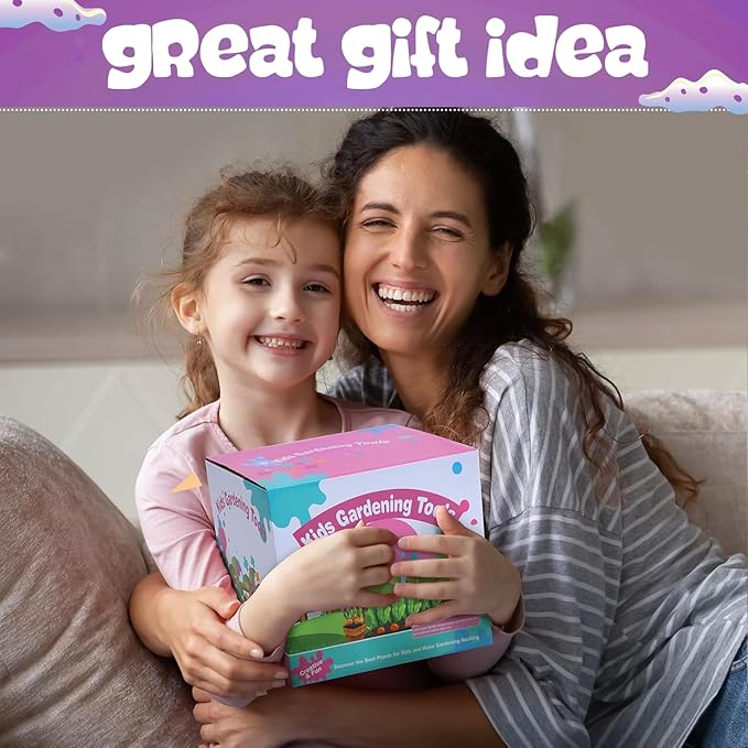 Kids and Toddler Gardening Set, Little Girls Gardening Set, Gardening Tools and Gifts for Kids Ages 4–8