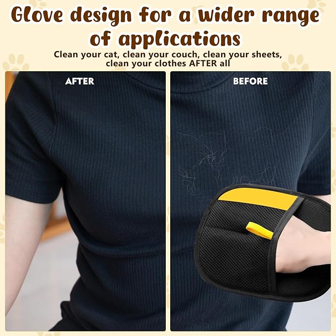 2Pcs Pet Hair Removal Gloves,New Upgrade Efficient Pet Grooming Gloves,Cat Grooming for Hair Removal,Versatile Reusable Pet Hair Remover Glove