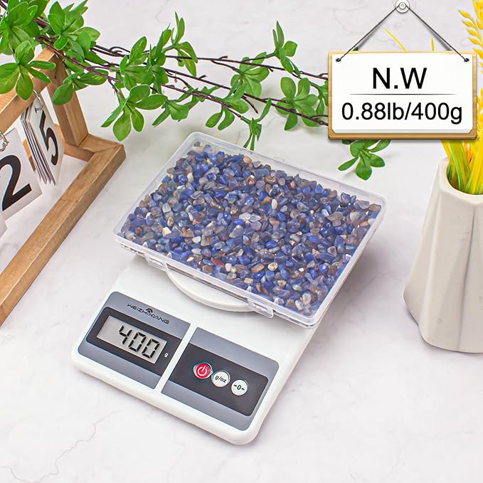 0.88 Lb Crystal Chips Stones Tumbled Crushed Stone Blue Agate, Irregular Shaped Gemstone Pebbles Gravel Rocks for Vase Fillers, Aquarium Gravel Rocks and Home Decoration