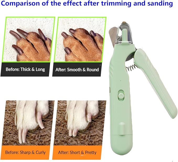 2 In 1 Pet Nail Clipper and Grinder, Professional Electric Rechargeable Pet Nail Fast Trimmer, Painless, Claw Care Grooming, Smoothing, Silent - Shockproof, For Small, Large Dogs & Cats, upgraded