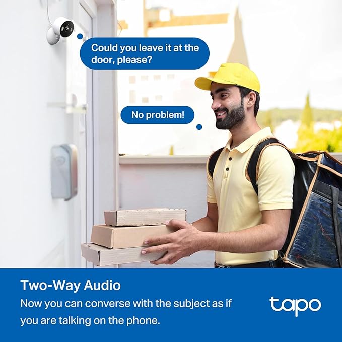 Tapo 2K 3MP Indoor/Outdoor Security Camera - Free Person/Motion/Baby Cry Detection, Color Night Vision, IP65 Weatherproof, SD/Cloud Storage, Works w/Alexa & Google Home, HybridCam (2-Pack)