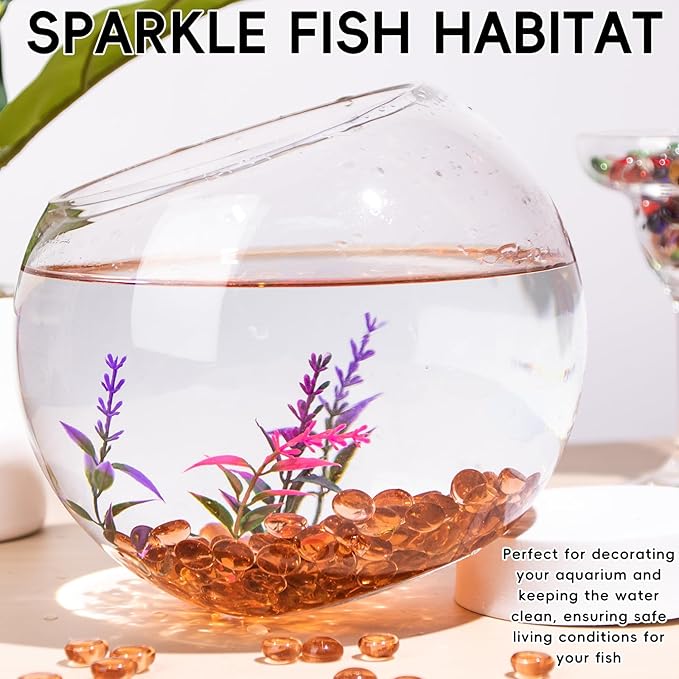 1 LB Glass Marbles, Pink Mini Flat Glass Beads~150 PCS for Vase Fillers, Floral Bottom Mancala Gems Pebbles Fish Tank Rocks for Table Aquarium,Home Decor Art Craft Supplies(0.5"~0.7")