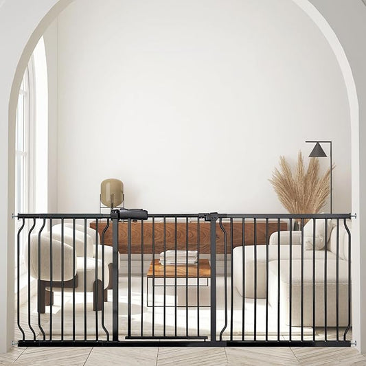 Extra Wide 76.4-81 Inch Large Baby Gates for Stairs, Doorways - No Drilling, Pressure Mounted Pet Gates for Kids & Dogs