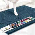 Muddy Mat® Original Dog Door Mat for Muddy Paws, Super Absorbent Microfiber, Non-Slip Washable Pet Rug, Quick Dry Chenille Entryway Carpet, Machine Washable Indoor Outdoor mat, Atlantic Blue 24"x96"