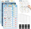 3 in 1 Bedtime/Morning/Weekly Routine Chart for Kids, Magnetic Chore Chart for Kids, Visual Schedule for Kids Toddlers Schedule Board for Home