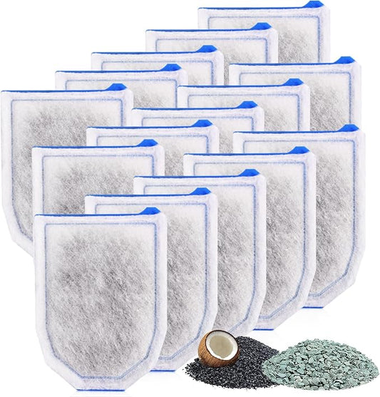 15 Pack Carbon Filter Large Compatible with Tetra Whisper EX30/EX45/EX70 Filters, Replacement Filter Cartridges Compatible with Whisper EX30/EX45/EX70 Filters