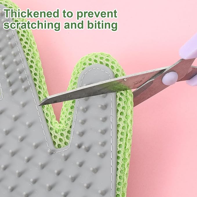 2 in 1 Pet Grooming Glove for Cats & Dogs, Efficient Deshedding Brush Pet Long Short Fur Removal Glove, Gentle Massaging Puppy Kitten Bathing Grooming Brush Tool, Easy Clean Floating Hair Mitt