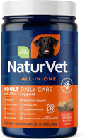 NaturVet All-in-One Adult Dog Daily Care, 10-in-1 Supplement Dog Soft Chews for Mobility, Skin, Digestion, Teeth, Cognition, Eyes, Hickory Smoked Bacon Flavored Pet Supplement for Dogs, 60 Count