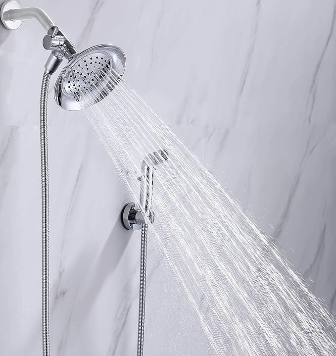 G-Promise Dog Shower Sprayer Attachment for Fast and Clean Pet Showering, Multifunctional Shower, Metal Diverter, 78 Inch Extra Long Hose, No Drill Hook, Dog Washing-Bathingroom (Chrome)