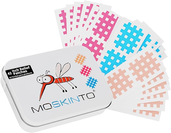 Moskinto The Original Mosquito Itch Relief Patches for Kids & Adults, Bug Bite Patches Soothe Swelling & Itching, Anti Itch Bug Bite Relief, Suction Tool Alternative, Family Pack, 42 Count