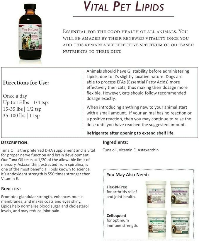 Vital Pet Lipids for Cats & Dogs 8 oz.