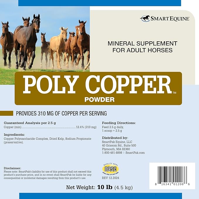 Uckele by SmartEquine Poly Copper | Equine Horse Coat Supplements for Skin | Vitamins & Minerals Supplements for Horses Bones and Metabolism | 10 lb Bag