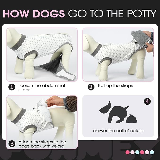 FUAMEY Dog Recovery Suit Male,Dogs Surgery Neuter Suits Puppy Spay Shirts for Female Protect Dog's Skin Anti Licking Abdominal Wounds Doggie Onesie Pet Bodysuit Alternative to Cone Polka Dot M