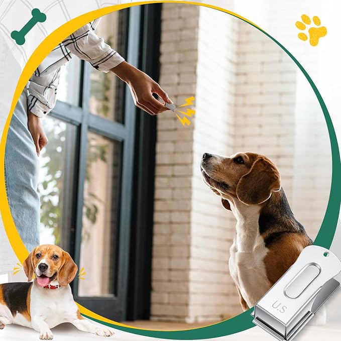 2 Pieces Brass Pet Training Clicker Signaling Cricket Clicker Metal Dog Clicker for Puppy Cats Trainer Pet Owners (Silver)