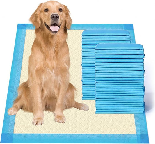 Gardner Pet Ultra Absorbent Thicker Dog Pee Pads Extra Large XL 28"x34" Leak-Proof Odor-Control Blue Puppy Training Pads Full Edge-Wrapping Pad for Dogs Dogs, Puppies, Doggie, Cats, Rabbits - 30 Ct