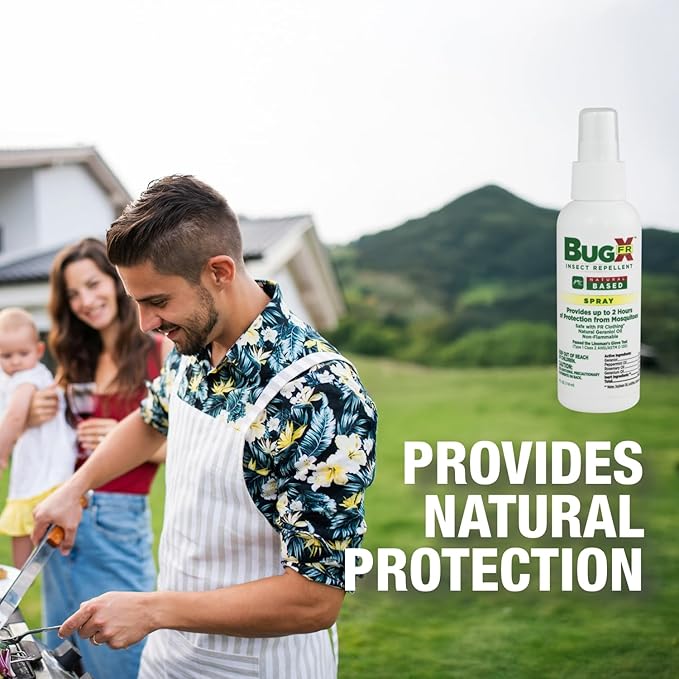 CoreTex Bug X FR DEET-Free Insect Repellent Spray - 8oz Bottle of Natural Geranium Oil to Protect Against Mosquitoes, Flies, & Fleas - Travel Size Bug Repellent Spray Bottle