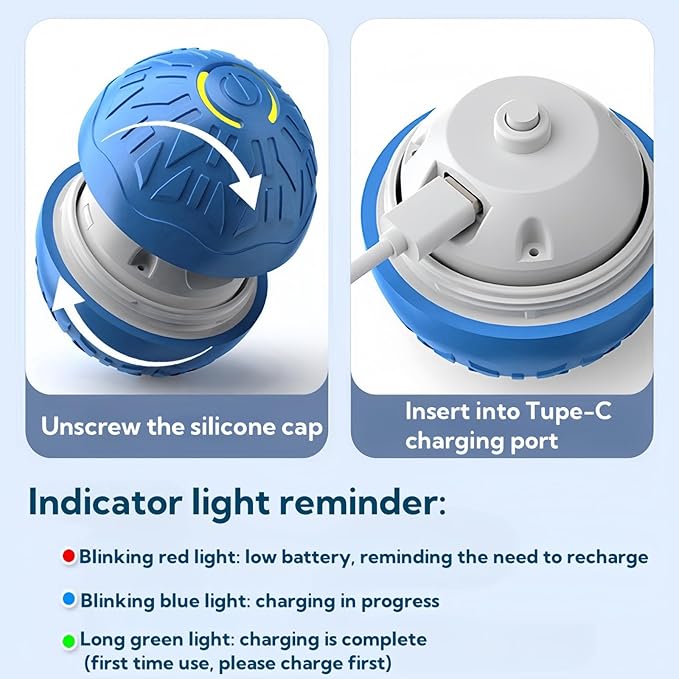 2025 New Interactive Dog Toys Dog Balls,Durable Motion Activated Automatic Rolling Ball Toys for/Small/Medium Dogs(Orange)