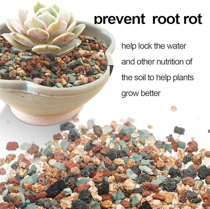 TOYPOPOR Mix Horticultural Lava Rock Pebbles Pumice Potting Soil Amendment Succulent Cactus Bonsai Gritty Rock Decorative Gravel Plant Drainage Volcanic for Terrarium Fairy Gardening Top Dressing 6lb