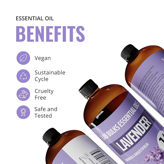 Lavender Essential Oil 16 oz Bottle for Diffusers, Candles, & Home – Aromatherapy Oil 1 Pack