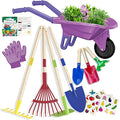Kids Gardening Tools Outdoor Toys Set Backyard Play with Wheelbarrow Educational STEM Learning Pretend Toys Outdoor Indoor for Toddlers Kids Boys Girls