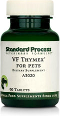 Standard Process Inc. VF Thymex for Pets - Cat & Dog Immune System Support Supplement - Thymus Supplement to Aid Canine & Feline Immune Health - Supplement with Vitamin C - 90 Tablets