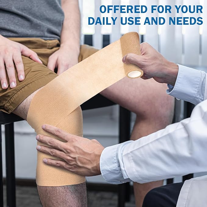 Treela 36 Pcs Self Adherent Bandage 4" X 5 Yard Wrap Breathable Cohesive Bandage Elastic Adhesive Tape for Stretch Athletic Sports Wrist Ankle(Assorted Color)