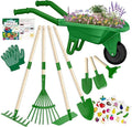 Kids Gardening Tools Outdoor Toys Set Backyard Play with Wheelbarrow Educational STEM Learning Pretend Toys Outdoor Indoor for Toddlers Kids Boys Girls