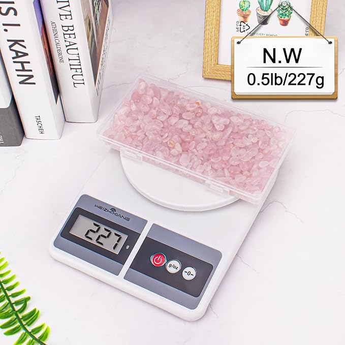 0.5 Lb/230g Rose Quartz Crystal Aquarium Gravel Rocks, Natural Tumbled Healing Crystal Chips Bulk Natural Crushed Stones for Crafts|Fish Turtle Tank|Home Decoration - 7-9mm