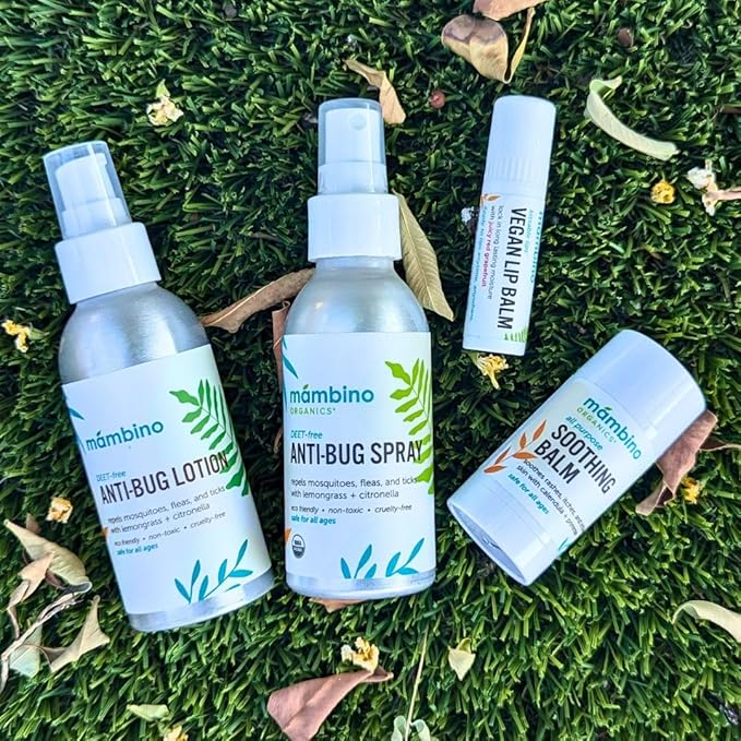 Anti-Bug Lotion DEET-Free – All-Natural Bug Lotion Travel Size Made with Nourishing Essential Oils – Bug Repellent for Babies, Kids, Adults, Camping, & More by Mambino Organics, 4oz